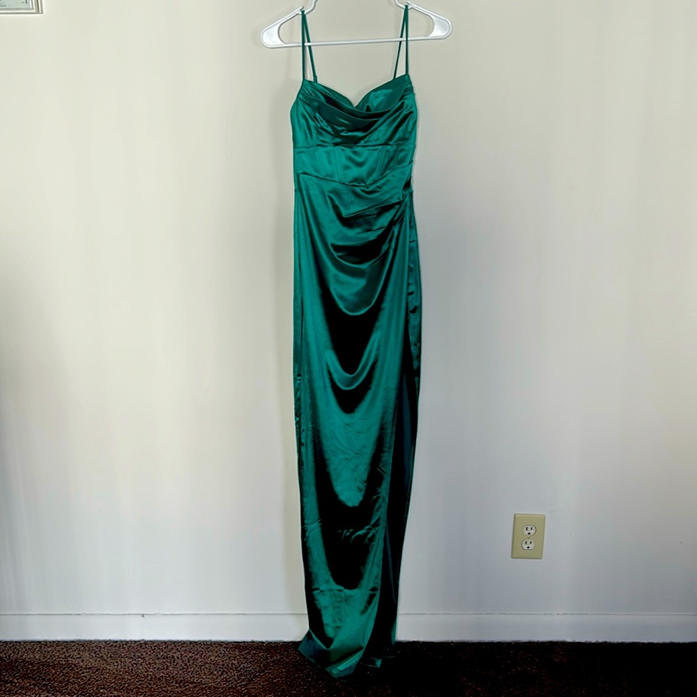 Emerald Satin Dress